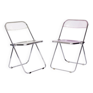 Pair of Vintage Castelli Plia Folding Chairs, 1970s Italy, Original Design