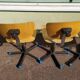 Lot of 4 couture swivel adjustable workshop chairs