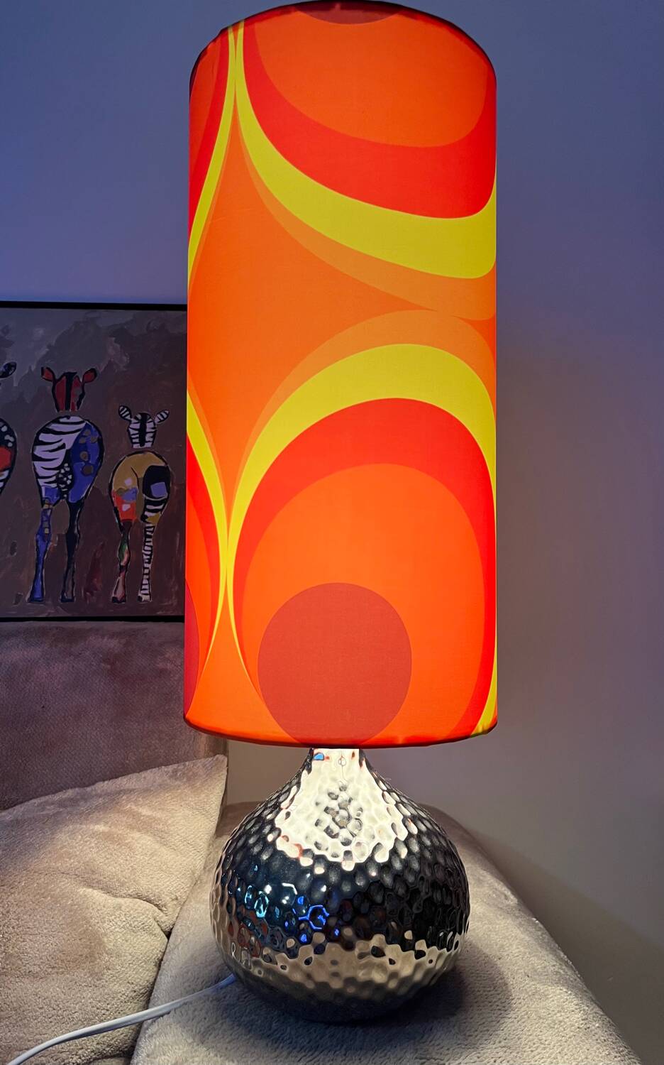 Table lamp, handmade lampshade