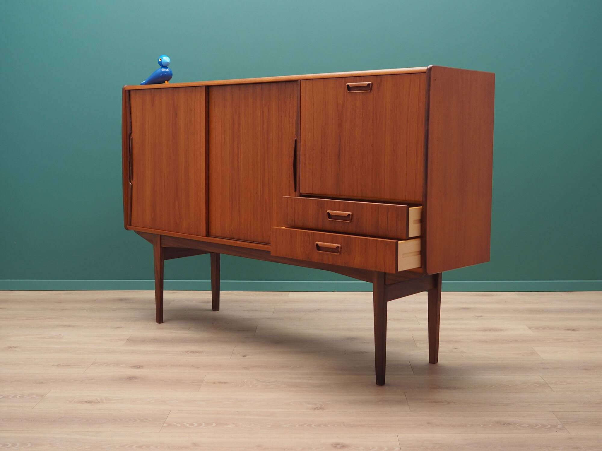 Teak highboard, Danish design, 1960s, production: Denmark