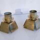Pair of vintage Danish brass candle holders 1970