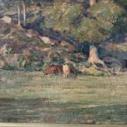 Landscape with cows, signed Abel Gay.