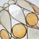 Pair of Capiz mother-of-pearl lampshade and vintage gilded metal