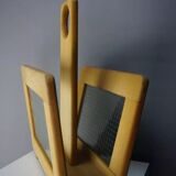 Magazine rack in wood and glass