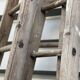 Lot 4 large painter's ladders carrying wood 1950