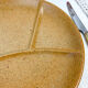 2 amber ceramic fondue plates made in france 1970