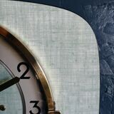 Vintage formica clock silent rectangular wall clock "Manufrance green"