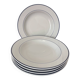 Set of 5 deep porcelain plates from Italy.