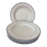Set of 5 deep porcelain plates from Italy.