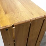 Low furniture Maison Regain solid elm 1960 with drawer