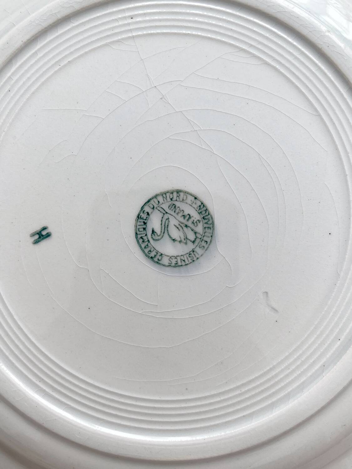 6 mismatched ironstone dinner plates from Saint Amand