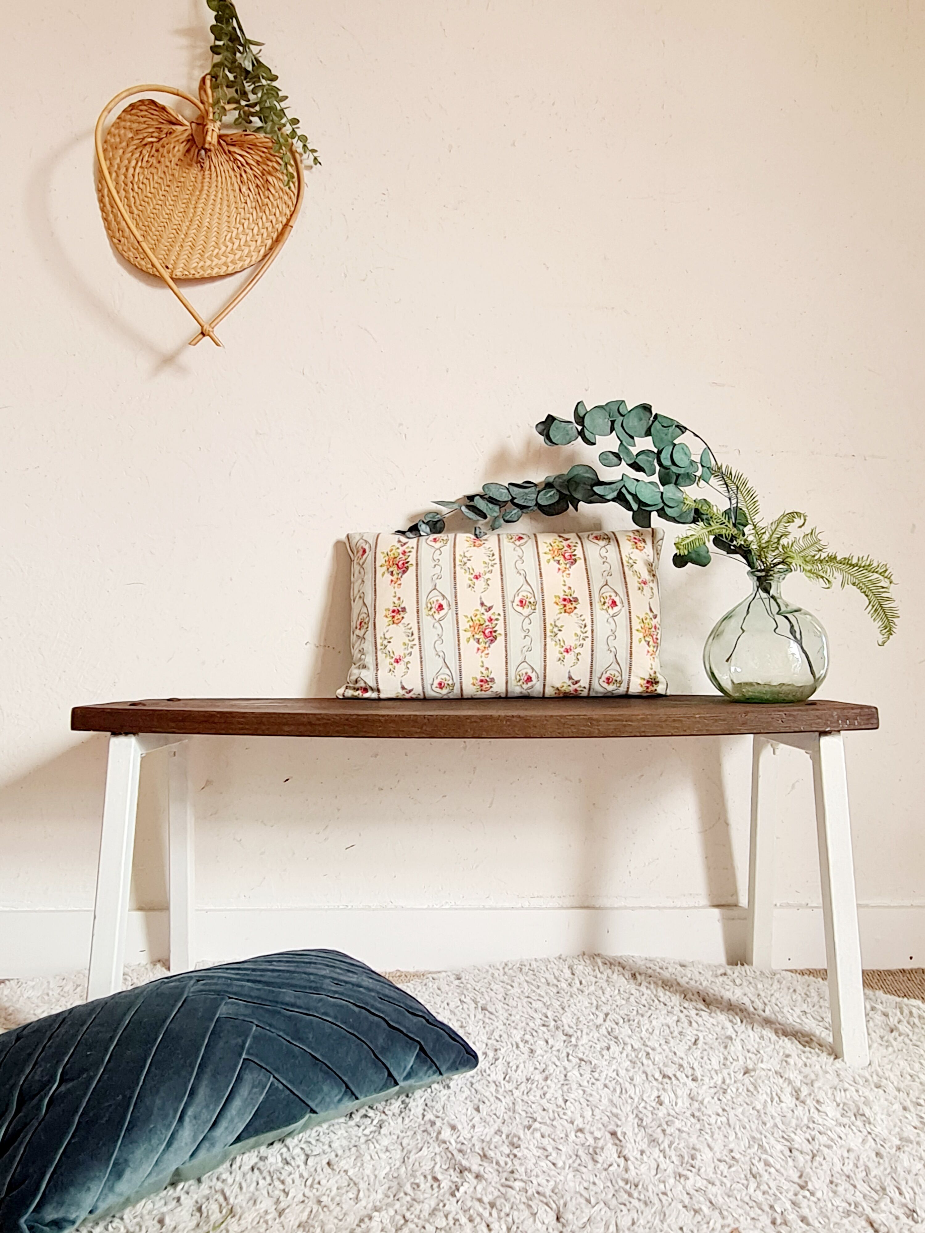 Old wooden and metal bench
