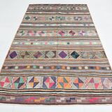 163x280Cm Fuchsia & Pink Persian Kilim Rug, 5x9 Soft Rug