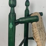 French straw rush low lounge chair in the style of Charles Dudouyt, 1950s