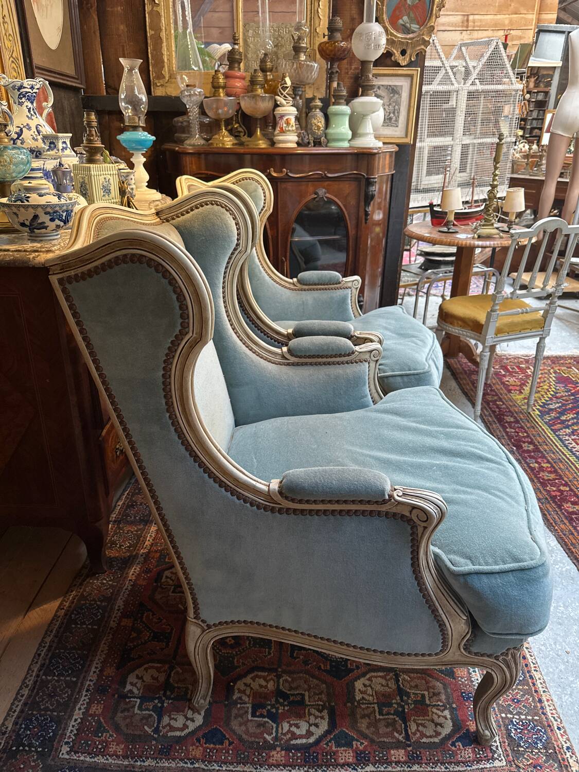 Pair of Louis XV style armchairs
