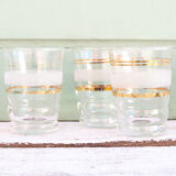 6 white and gold granite glasses