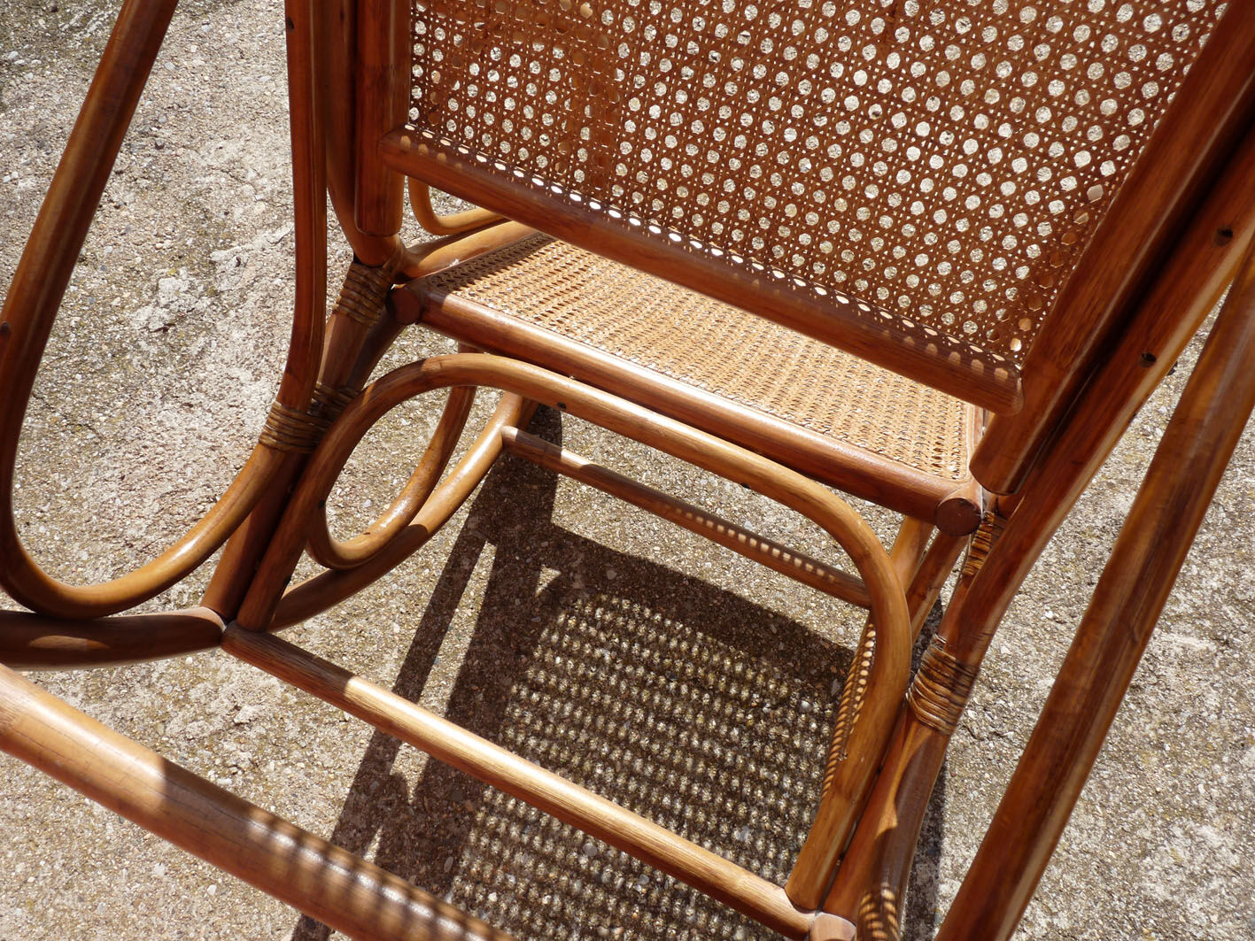 Adult rocking rattan bamboo and caning 60s