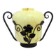 Art Deco transition glass and wrought iron vase