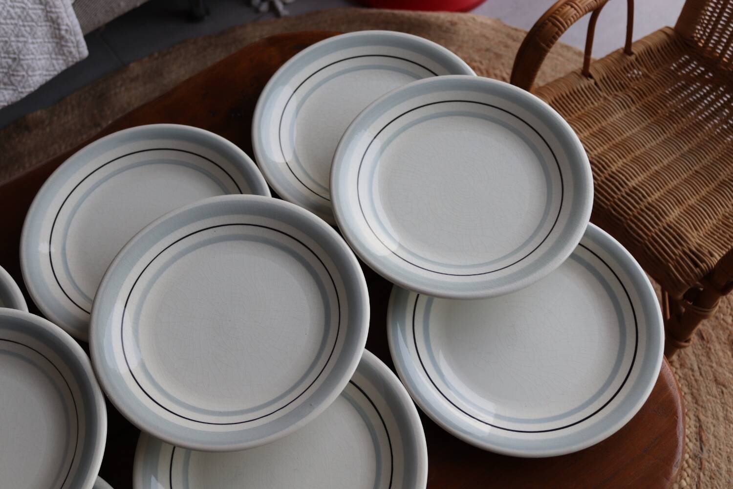 12 flat plates italy ceramic quadrifoglio