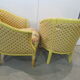 Paire de fauteuils bergères, chauffeuses, forme corbeille