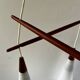 Vintage Scandinavian suspension triple teak and opaline.