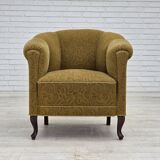 1950s, Danish relax armchair, light green furniture wool, oak wood.