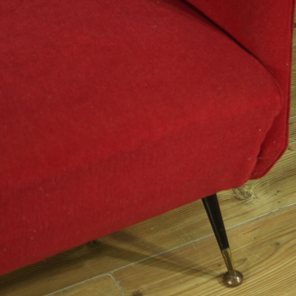 Italian sofa in red velvet from the 60s