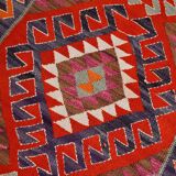 3x12 Kilim Red & Purple  Runner Rug, 102x355Cm