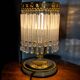 Vintage brass table lamp – with crystal drops and Art Deco style