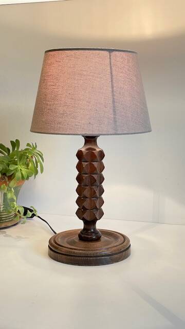 Lampe bois façon Charles Dudouyt
