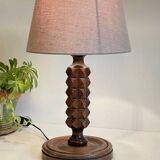 Charles Dudouyt style wooden lamp