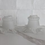 Glass lampshade, tulip; vintage light fixture