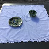Tablecloth monogram MD square English embroidery