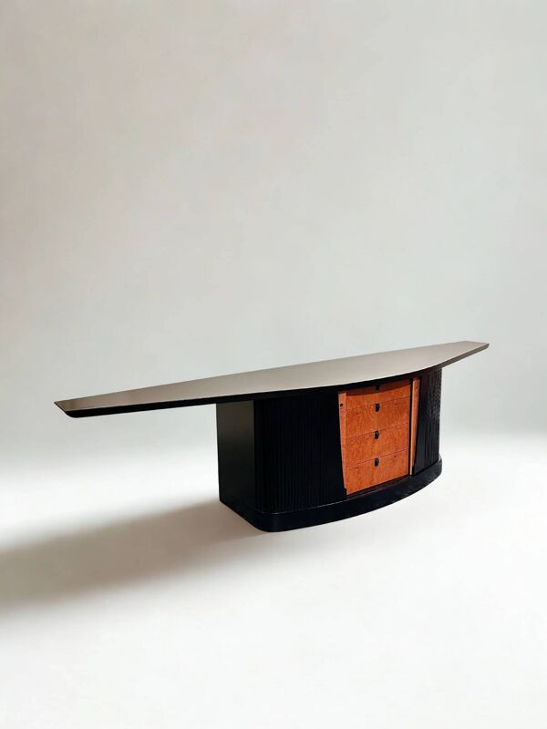 Buffet de style Art Déco noir des années 80