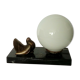 ART DECO OPALINE BEDSIDE LAMP AND DECOR DINDON MARBLE