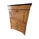 Old solid wood and black marble secretary