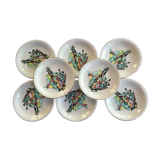 8 old plates Sarreguemines cubist décor