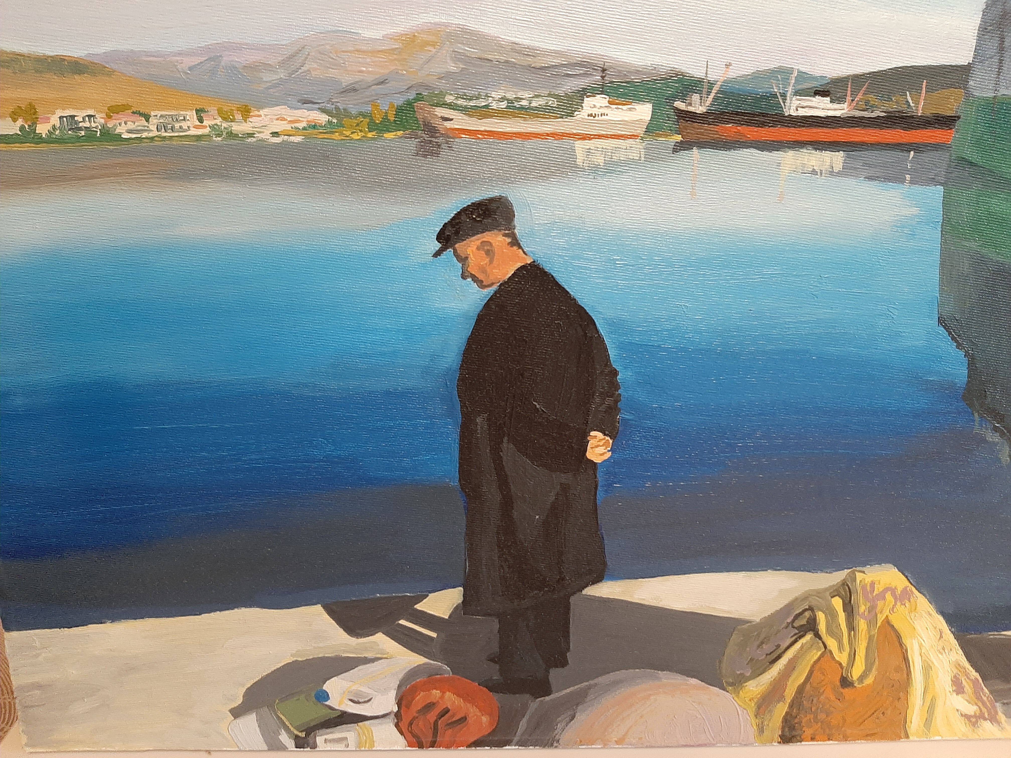 Huile sur toile "nostalgie grecque"