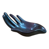 Old vallauris pocket tray hand shape black ceramic vintage decoration