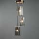 1960s brass and smoked glass ceiling light