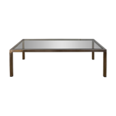 Table basse chrome et verre années 70