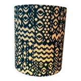 Lamp shade 20 x 22 cm made of ikat fabric in petrol/beige.