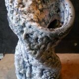 Louis Giraud's twisted double vase in Vallauris ceramic foam