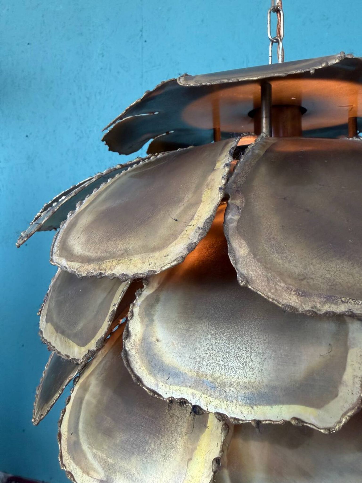 Mid Century Modern Brutalist Artichoke Pendent By Sven Åge Holm Sørens