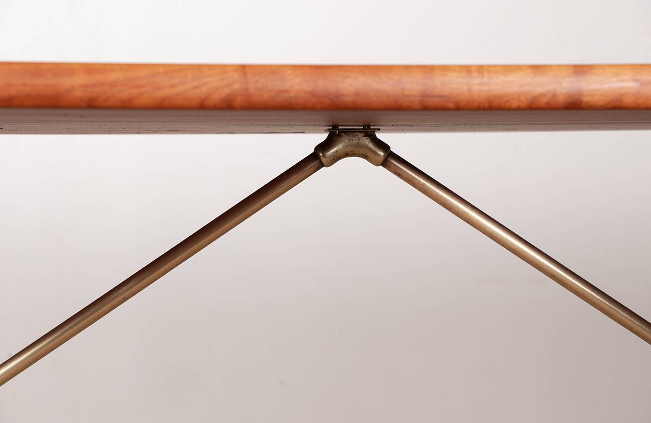Danish dining table in teak, beech, and brass, model AT 303 Hans Wegner.