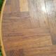Rattan coffee table marquetry 1960