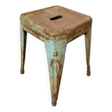 Authentic vintage industrial tolix metal stool by Xavier Pauchard 1950 n1