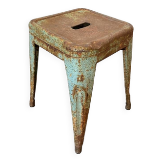 Authentic vintage industrial tolix metal stool by Xavier Pauchard 1950 n1