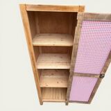 Parisian bonnetière wardrobe in raw wood, 1950.