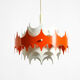 Beautiful small original 1960s Space Age metal pendant lamp by Doria